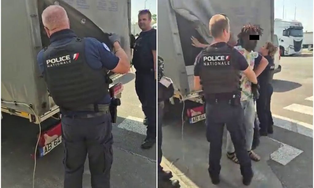 VIDEO: Imigranți găsiți într-o autoutilitară din Alba. Cum au încercat să treacă din Franța în Anglia, ascunși sub prelată