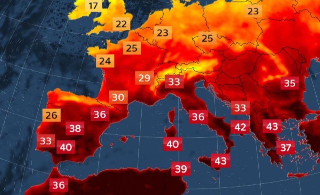 Domul de căldură pune stăpânire pe Europa. Meteorologii anunță temperaturi de până la 40 de grade
