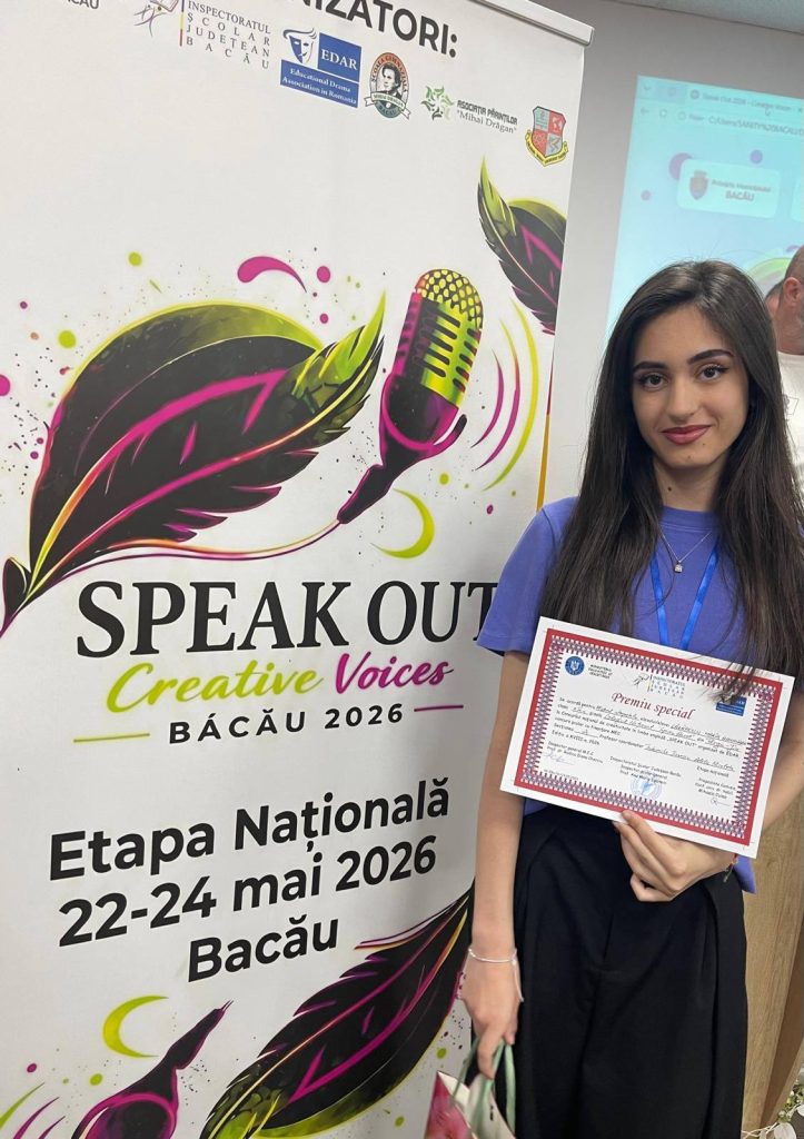 Elevă din Târgu Jiu, premiată la etapa națională a concursului „Speak Out!”