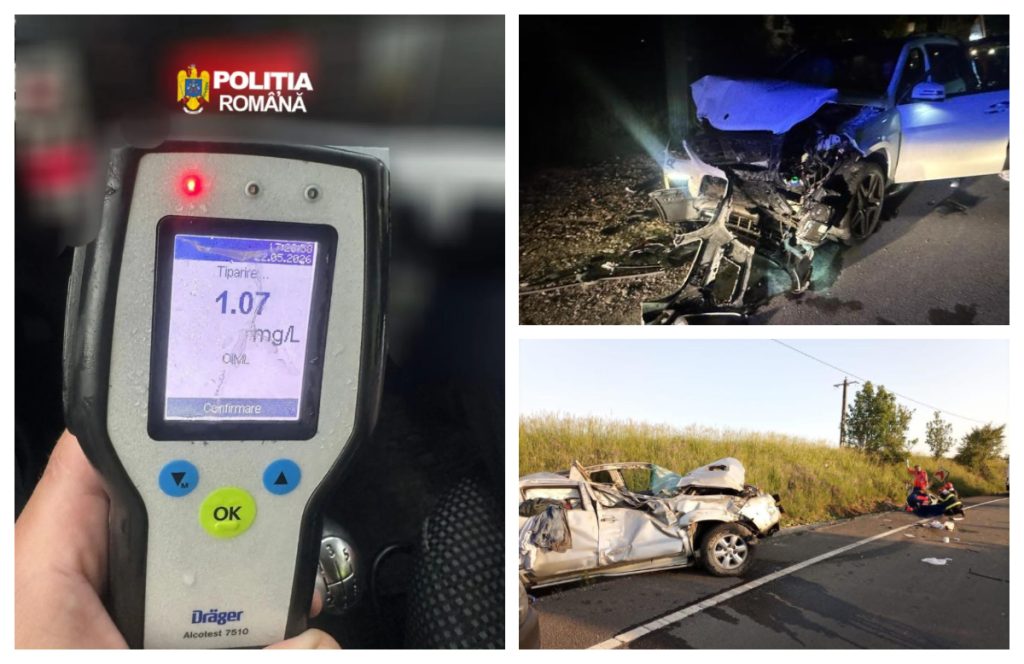 Cronica neagră a weekendului. Un şofer, aproape de comă alcoolică la volan, vaci căzute din camion pe autostradă. Accidente grave, cu morţi şi răniţi, aproape în fiecare judeţ