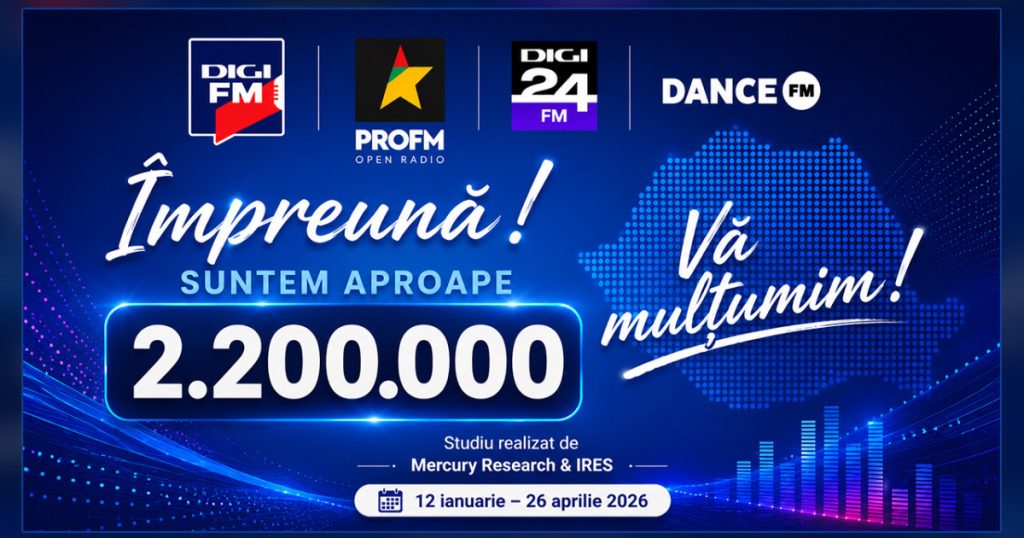 Radiourile Campus Media TV își confirmă direcția în Valul I de audiență 2026: aproape 2,2 milioane de ascultători zilnic