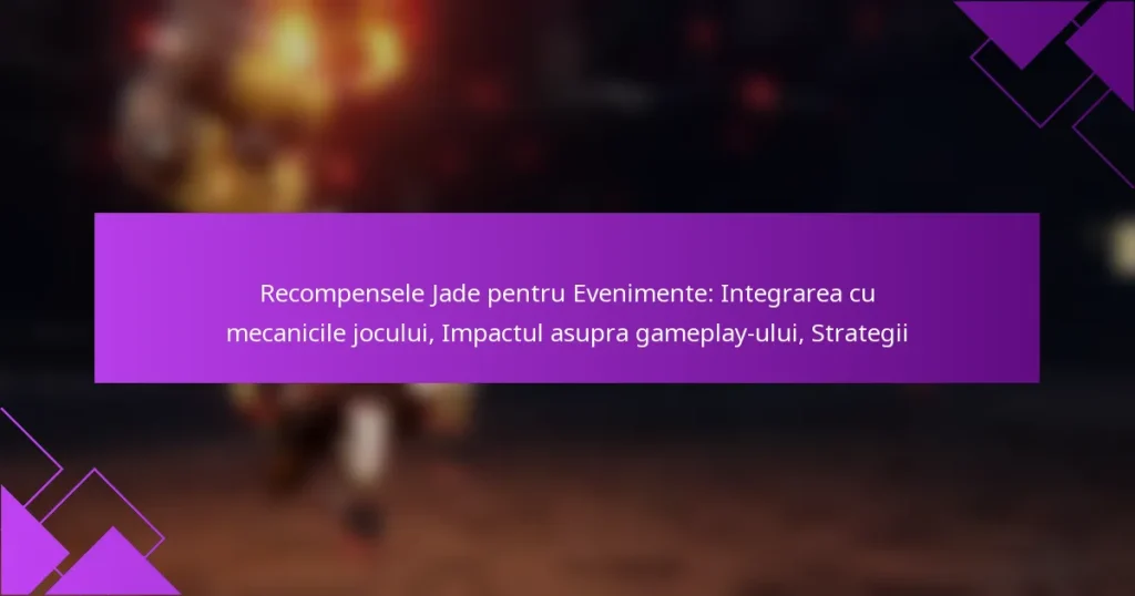 Recompensele Jade pentru Evenimente: Integrarea cu mecanicile jocului, Impactul asupra gameplay-ului, Strategii