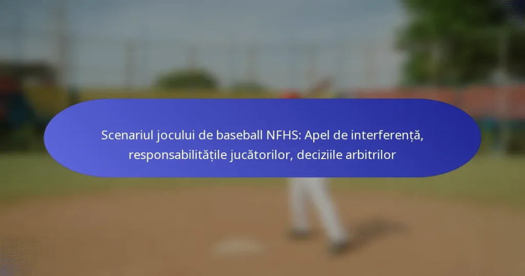 Scenariul jocului de baseball NFHS: Apel de interferență, responsabilitățile jucătorilor, deciziile arbitrilor