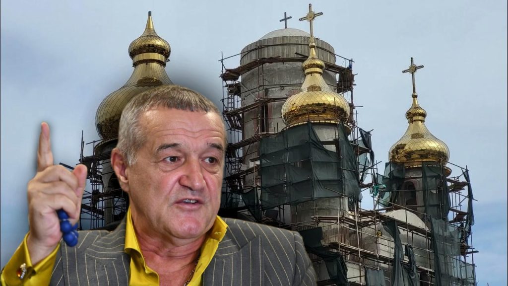Gigi Becali, flancat de preoți și călugări în fața bisericii pe care o construiește în Pipera. Imagini parcă scoase din filmele cu shaolini