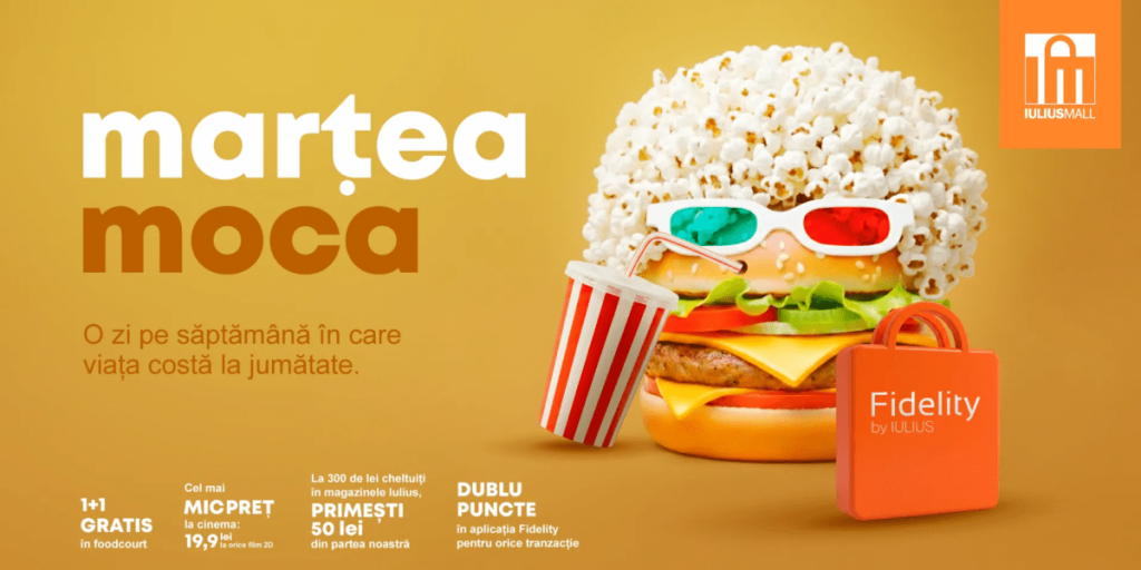 Mai mult decât o zi obișnuită la Iulius Mall: Marțea Moca îți aduce oferte în food court și recompense la cumpărături