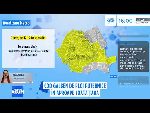 Aproape toată țara intră sub cod galben de instabilitate. ANM anunță furtuni, vijelii și grindină