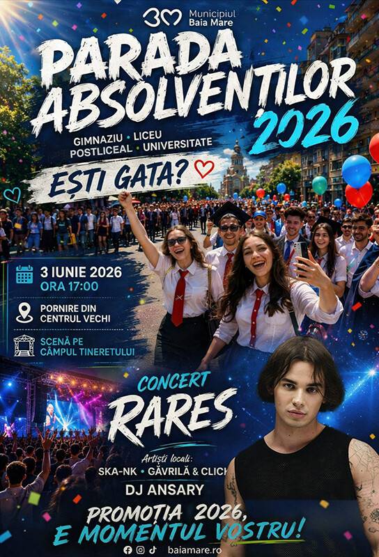 Restricții de circulație în Baia Mare cu ocazia Paradei Absolvenților 2026