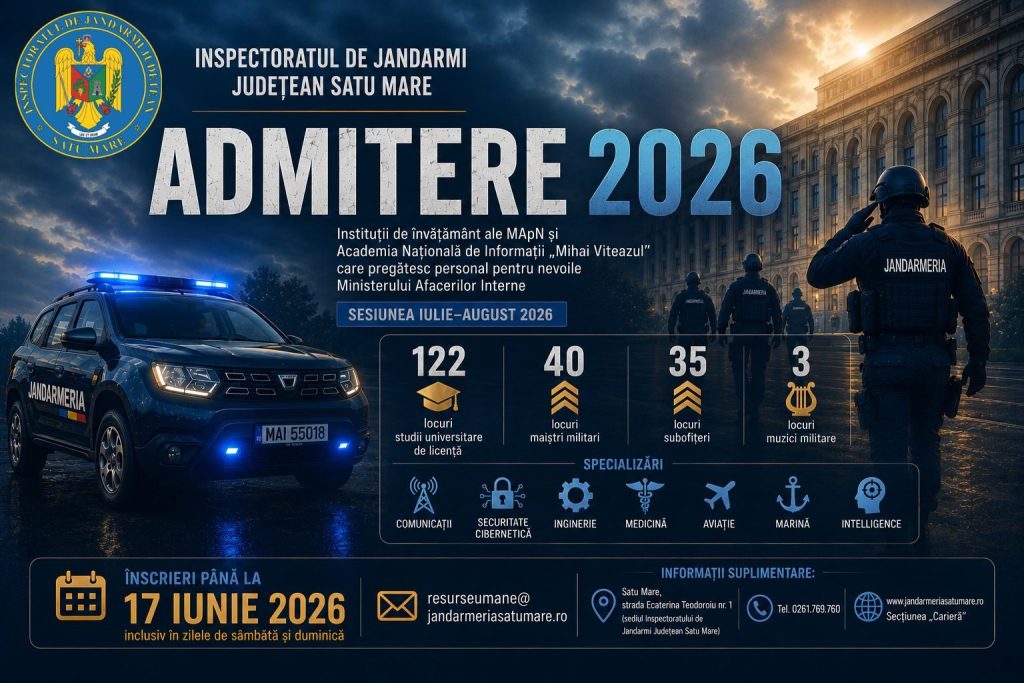 Jandarmeria face   recrutări la  Satu Mare