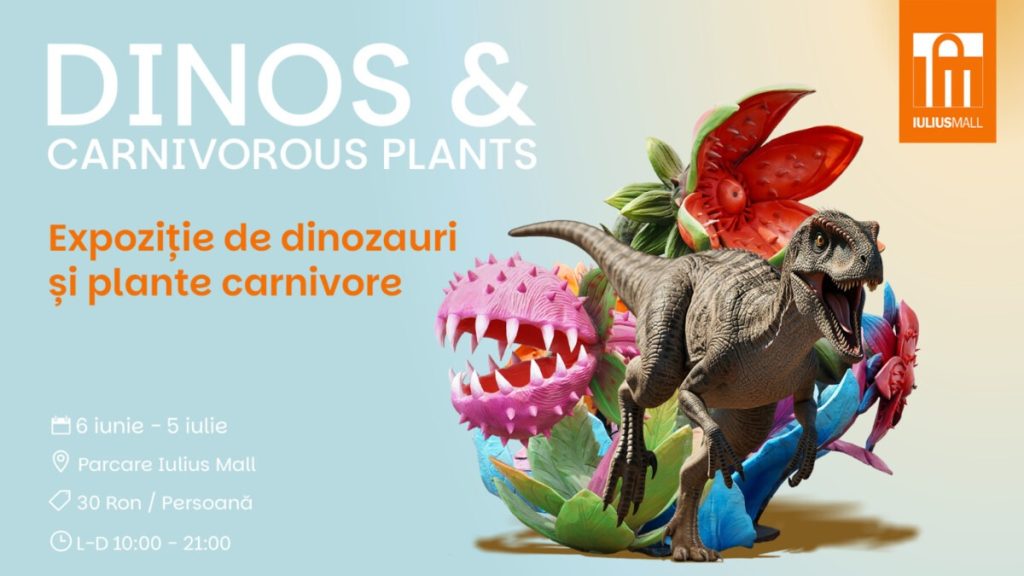 Lumea Dinozaurilor revine la Iulius Mall Suceava. 60 de exponate îi poartă pe vizitatori într-o aventură preistorică