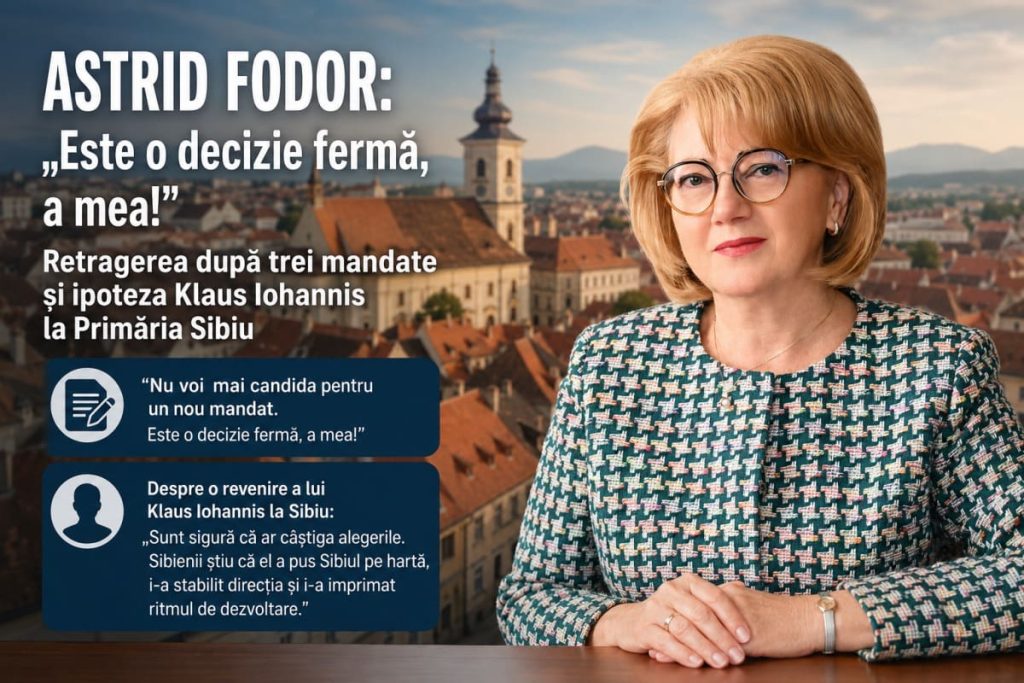 BOMBA ANULUI în politica locală! Astrid Fodor rupe tăcerea: Se retrage de la Primăria Sibiu! Răspuns neșteptat despre revenirea lui Klaus Iohannis