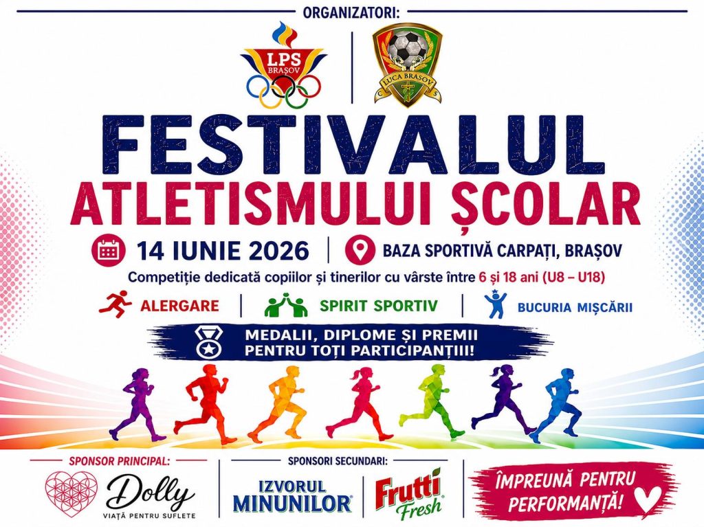 Sute de copii se întrec la „Festivalul Atletismului Școlar” de la Brașov: Înscrierile continuă până în 11 iunie