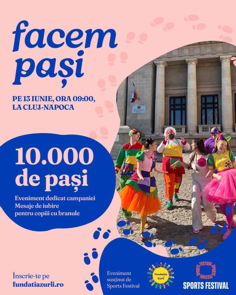 Provocare. 10.000 de pași pentru toate vârstele cu Zurli, la Sports Festival Cluj
