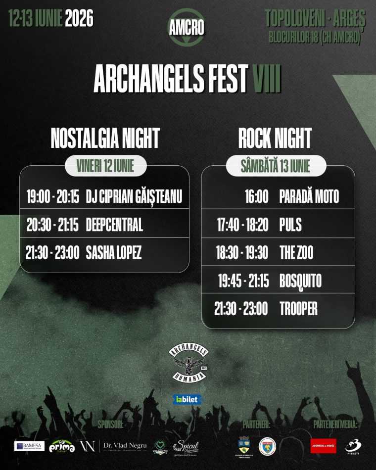 Nu ratați Archangels Fest! Două seri cu muzică, motoare și distracție la Topoloveni