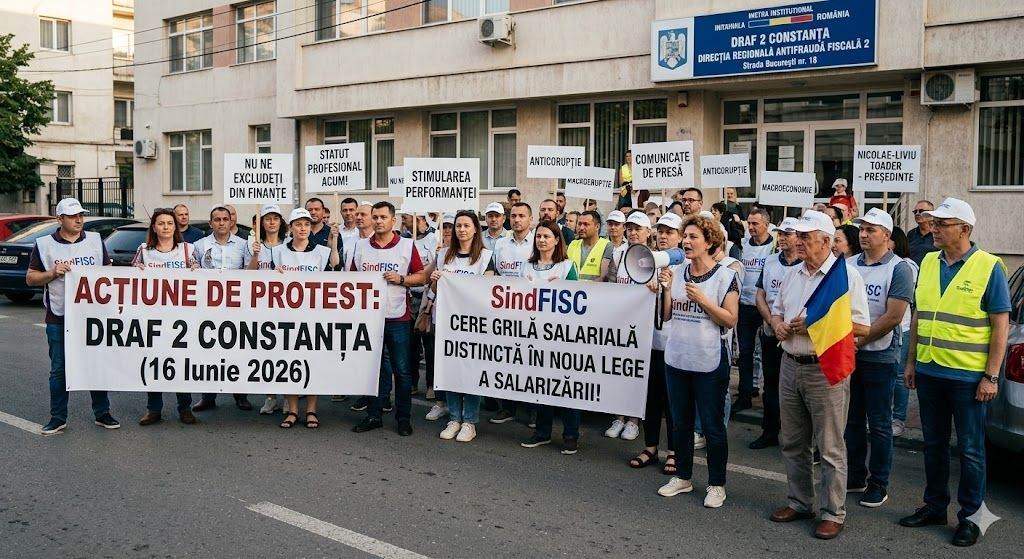 Sindicaliştii de la Finanţe Publice pichetează Antifrauda din Constanţa
