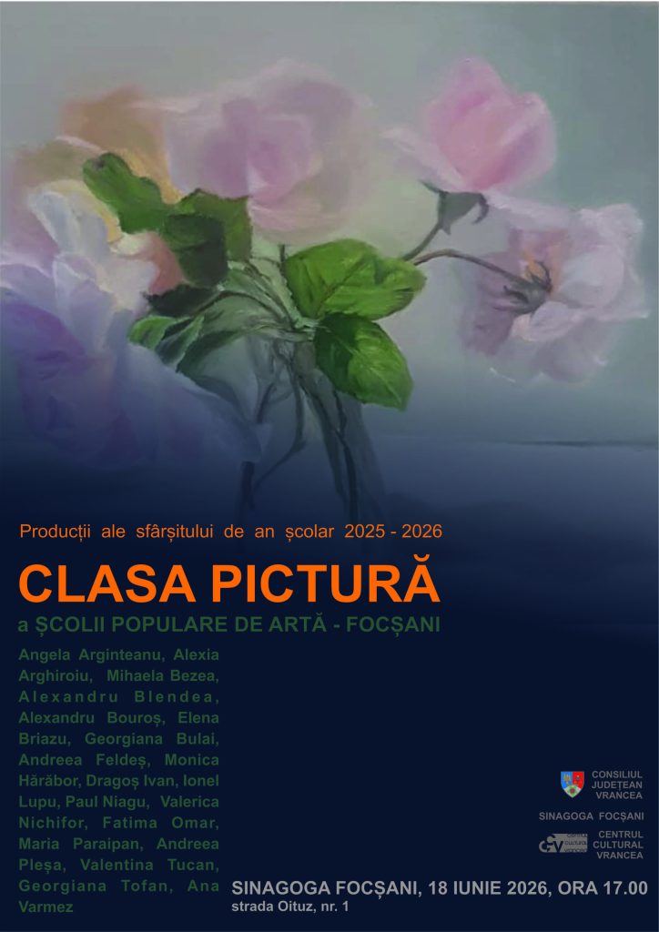 Expoziție de pictură și grafică joi, la Sinagoga Focșani