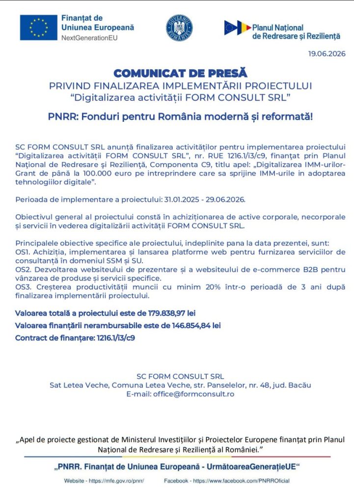 Comunicat de presă