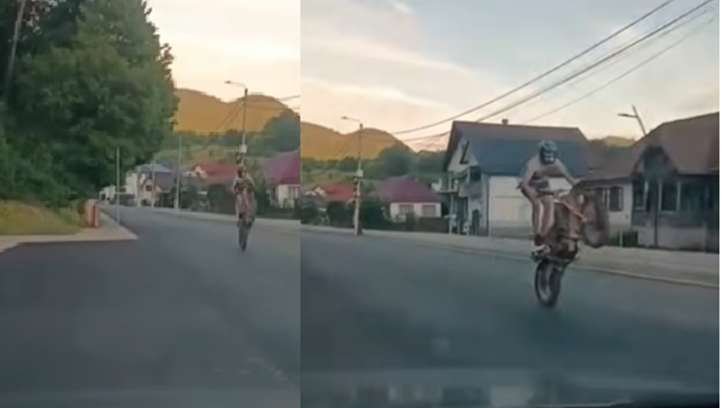 Minor fără permis, surprins pe o motocicletă de teren