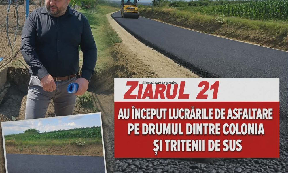 Au început lucrările de asfaltare pe drumul dintre Colonia și Tritenii de Sus