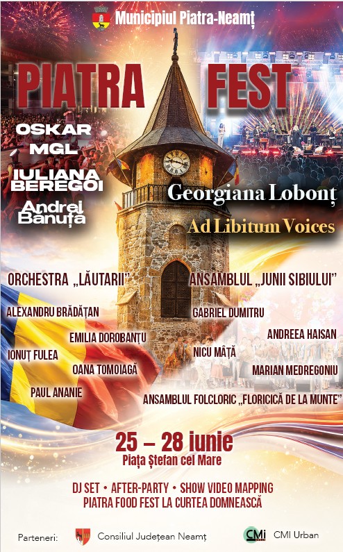 Programul Zilelor Municipiului Piatra Neamț – Piatra Fest 2026
