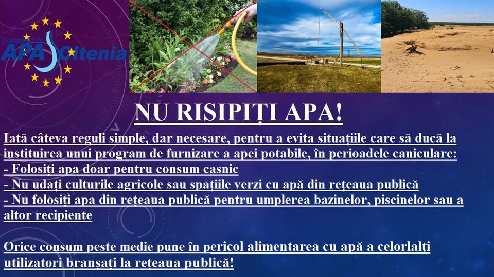 Restricții de apă în Segarcea și Bârca