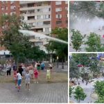 VIDEO Pompierii au ieșit să răcorească lumea în parcuri, la Oradea