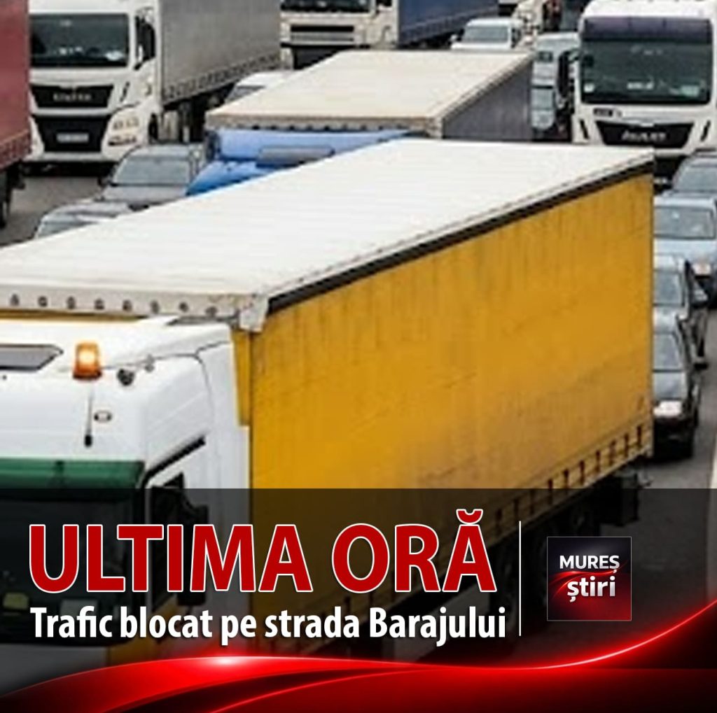 Târgu Mureș: Trafic blocat pe strada Barajului din cauza unui camion defect!