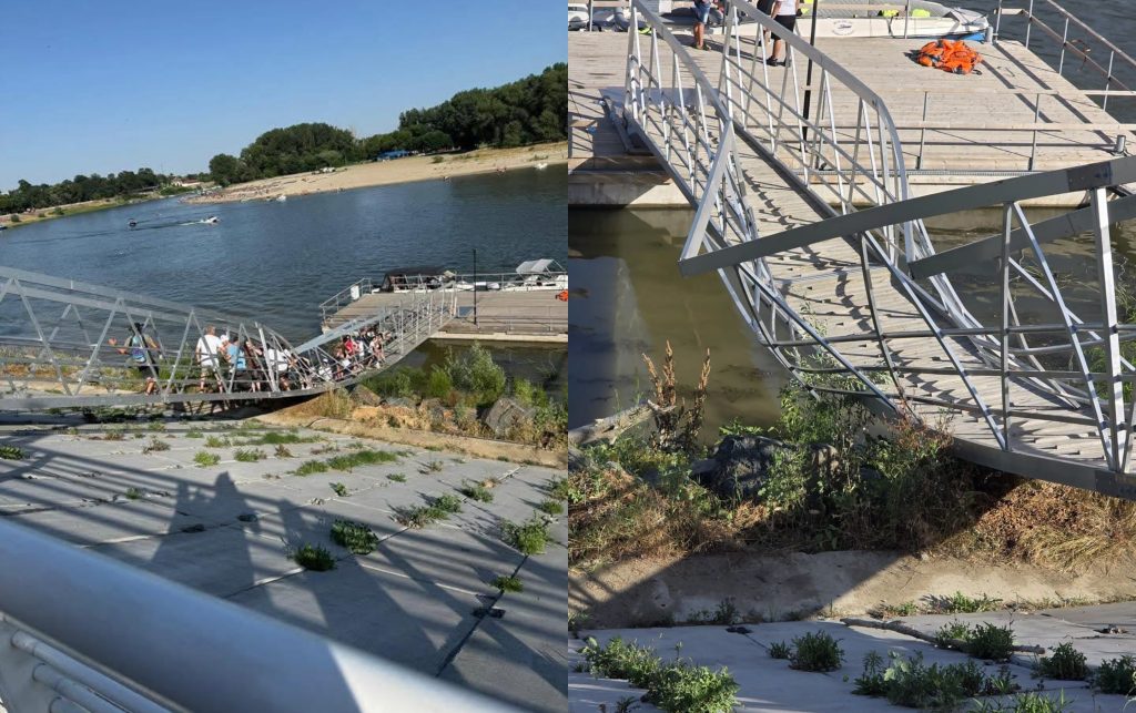 Incident grav în Portul Turistic Călărași: o pasarelă s-a rupt sub greutatea oamenilor. Cinci copii, la spital