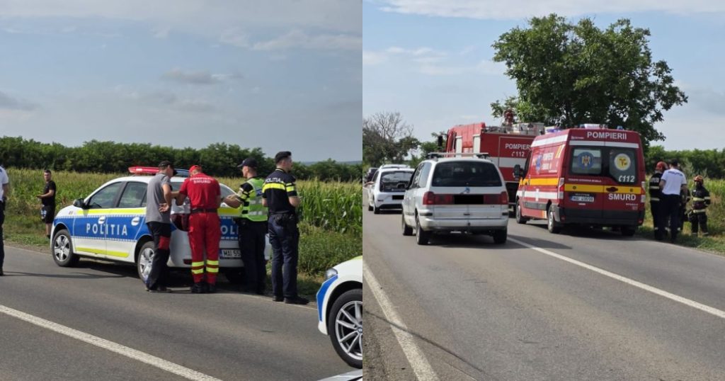 Accident rutier cu două mașini pe DN 29B! Un bărbat în vârstă de 33 de ani a ajuns la spital