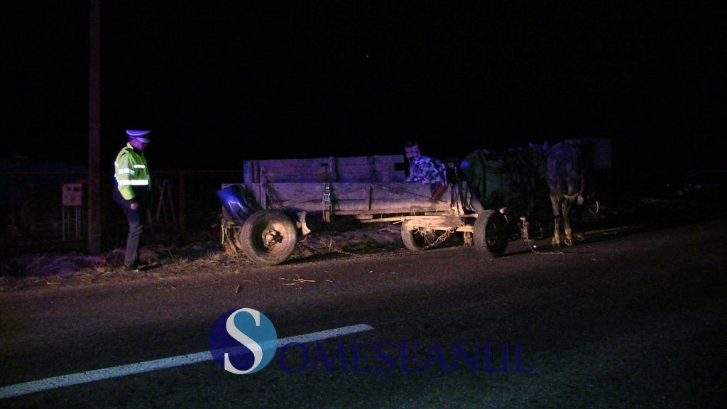 Accident lângă Jibou. A lovit cu mașina o căruță în care se aflau doi copii
