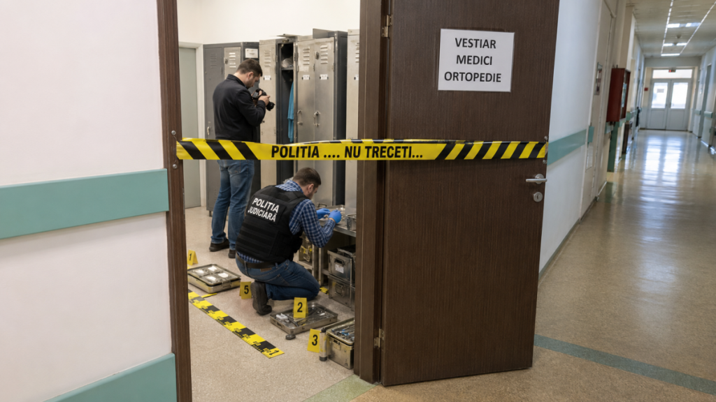 Iar la Ortopedie! Încăpere sigilată de Poliţie, materiale sanitare şi instrumentar cu semnul întrebării