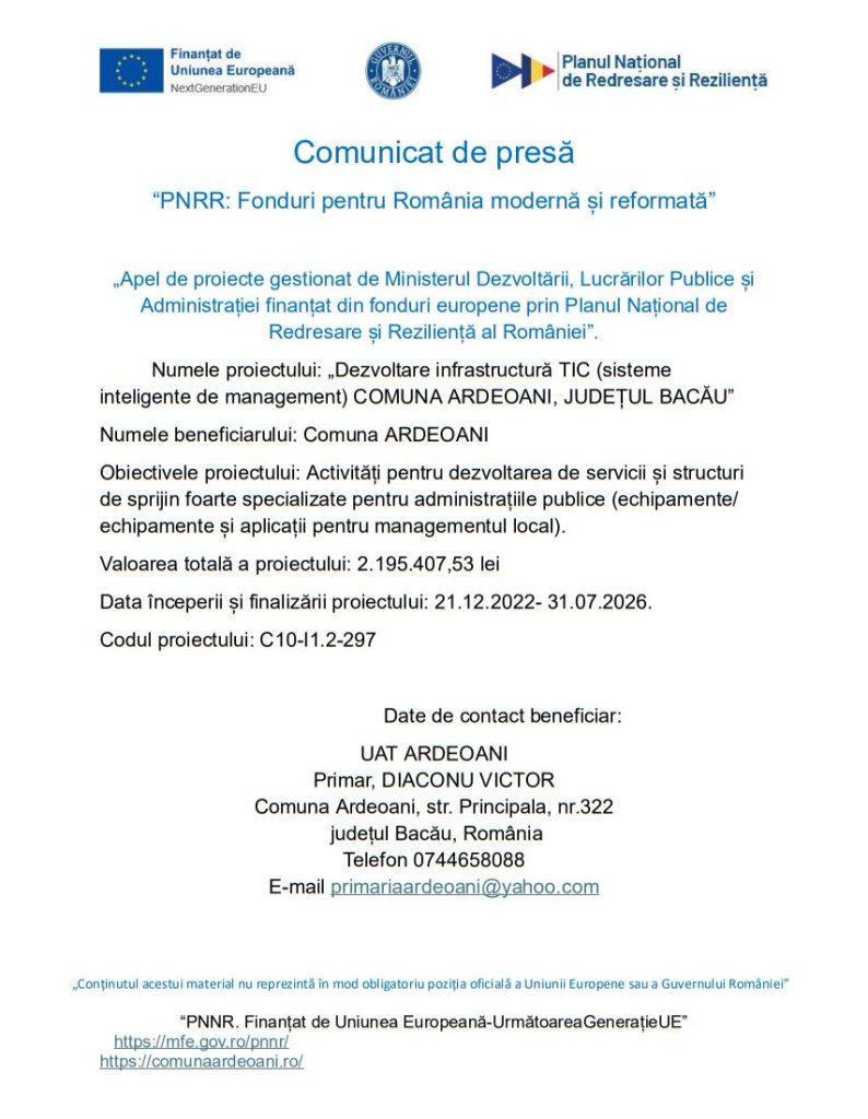 Comunicat de presă