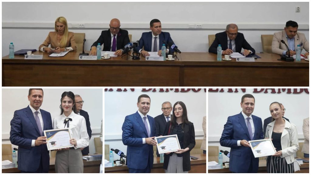 Cele patru absolvente care au obținut media 10 la Bacalaureat, premiate de Consiliul Județean Dâmbovița