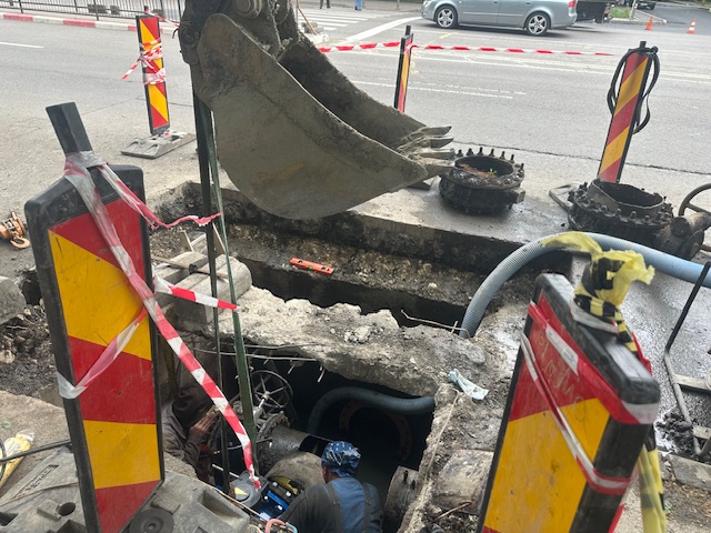 Avarie RAJA la rețeaua principală de pe Șoseaua Mangaliei