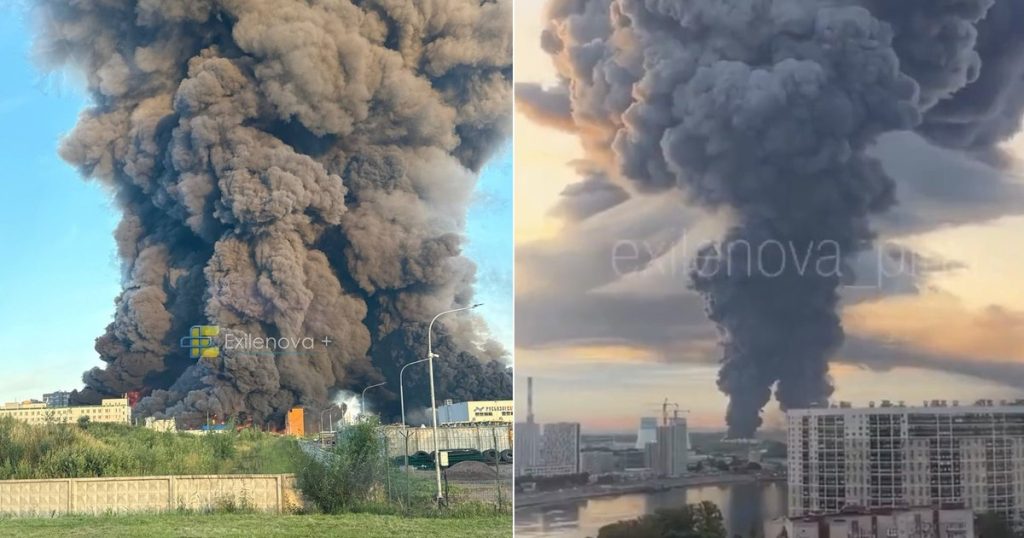 Atac fără precedent la Sankt Petersburg: Dronele ucrainene au lovit un mare depozit online. Orașul, acoperit de un nor dens de fum