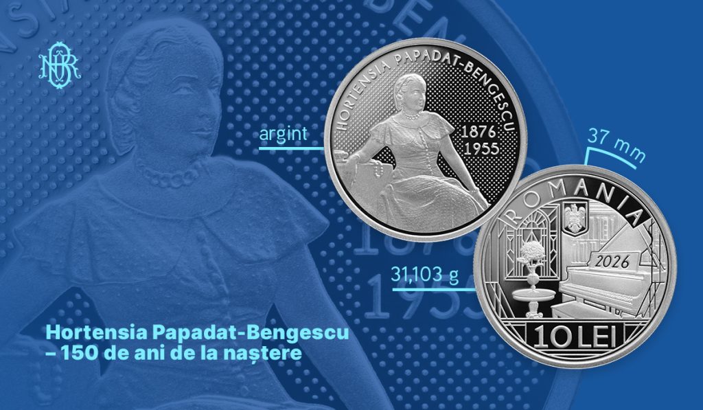 BNR lansează o monedă din argint dedicată scriitoarei Hortensia Papadat-Bengescu