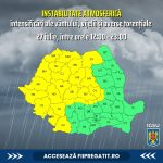 ANUNȚ Cod galben de furtuni și ploi torențiale. Zonele afectate. Viituri și posibile inundații în nord
