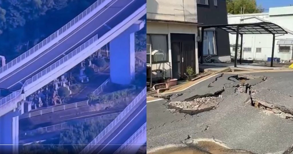 Cutremur puternic în Japonia, urmat de alerte de tsunami. Mai multe clădiri prăbușite, poduri distruse
