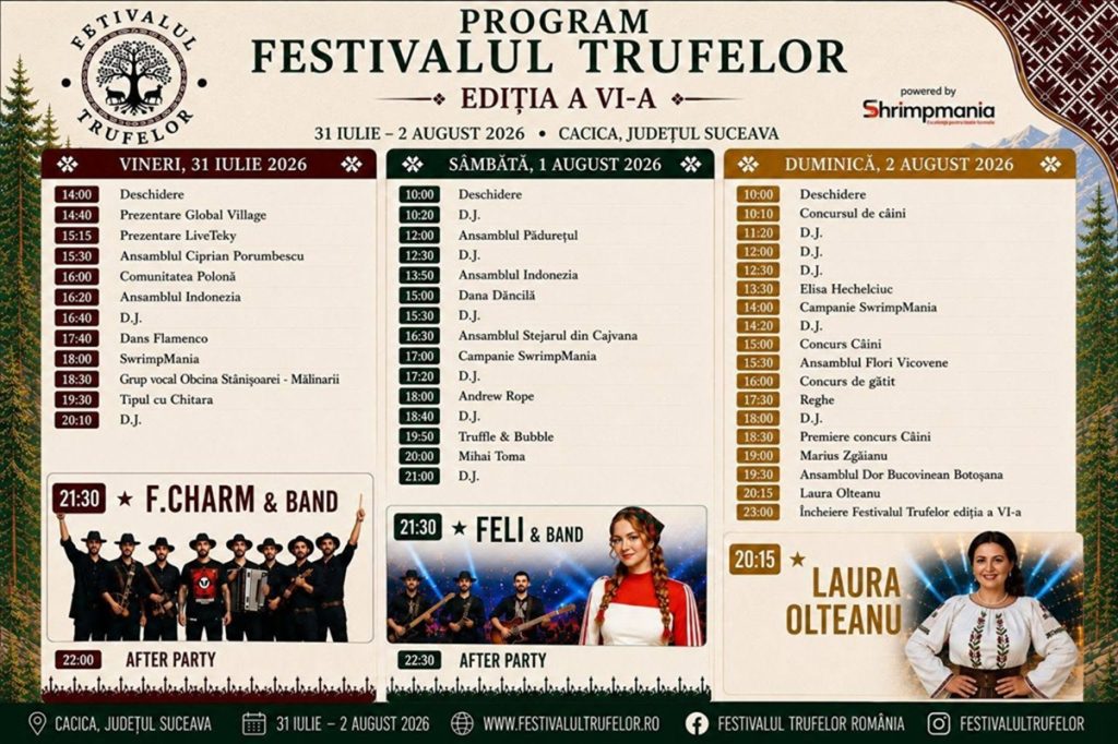 Festivalul Trufelor a început la Cacica / Trei zile de gastronomie, tradiții și spectacole în Bucovina