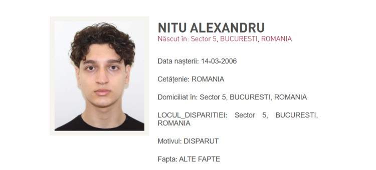 Alexandru, tânărul căutat de 2 săptămâni, a fost găsit mort. Ar fi recurs la un gest extrem într-o pădure