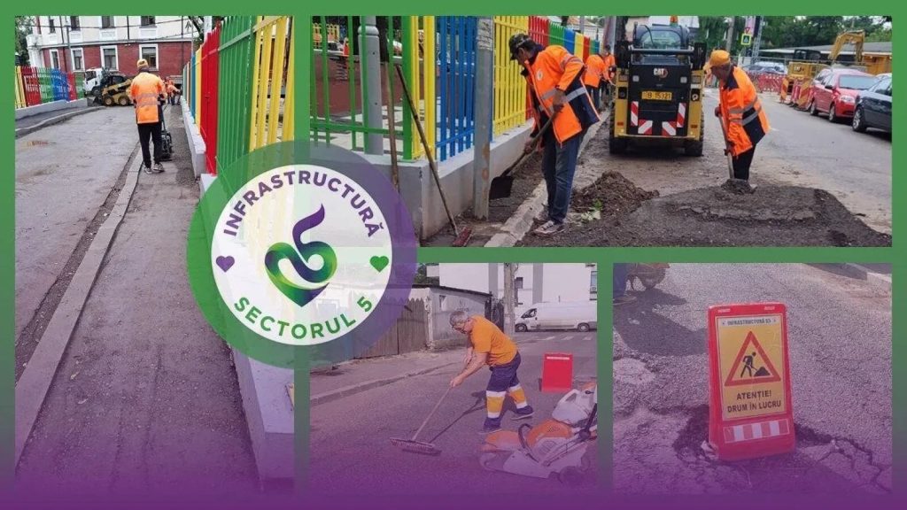 Infrastructură S5 a reparat carosabilul în zona trecerii de pietoni de la intersecția străzii Vidului cu Șoseaua Alexandriei