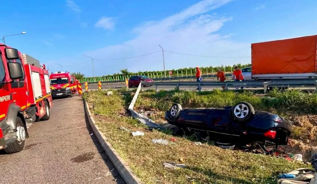 Un mort și trei răniți pe A2, într-un accident în dreptul localității Lehliu Gară. Coloană de 3 km pe sensul spre mare
