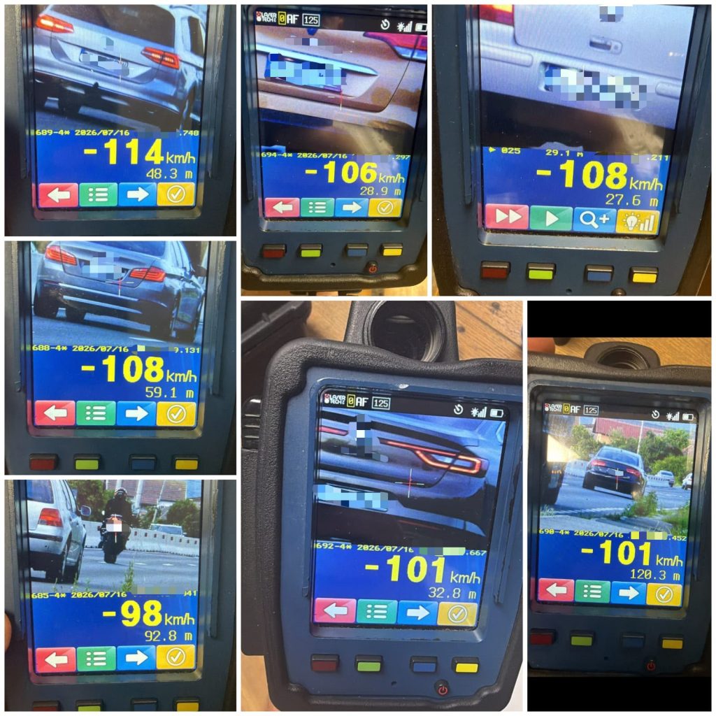 FOTO Amenzi de 20.000 de lei și șapte permise reținute în urma unei acțiuni a polițiștilor pe DN 64 în zona Râureni