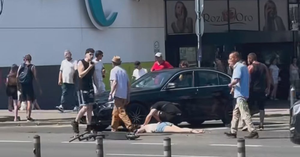 FOTO/VIDEO. Tânără pe trotinetă, rănită pe Drumul Careiului. Ar fi fost/s-ar fi lovit de o mașină