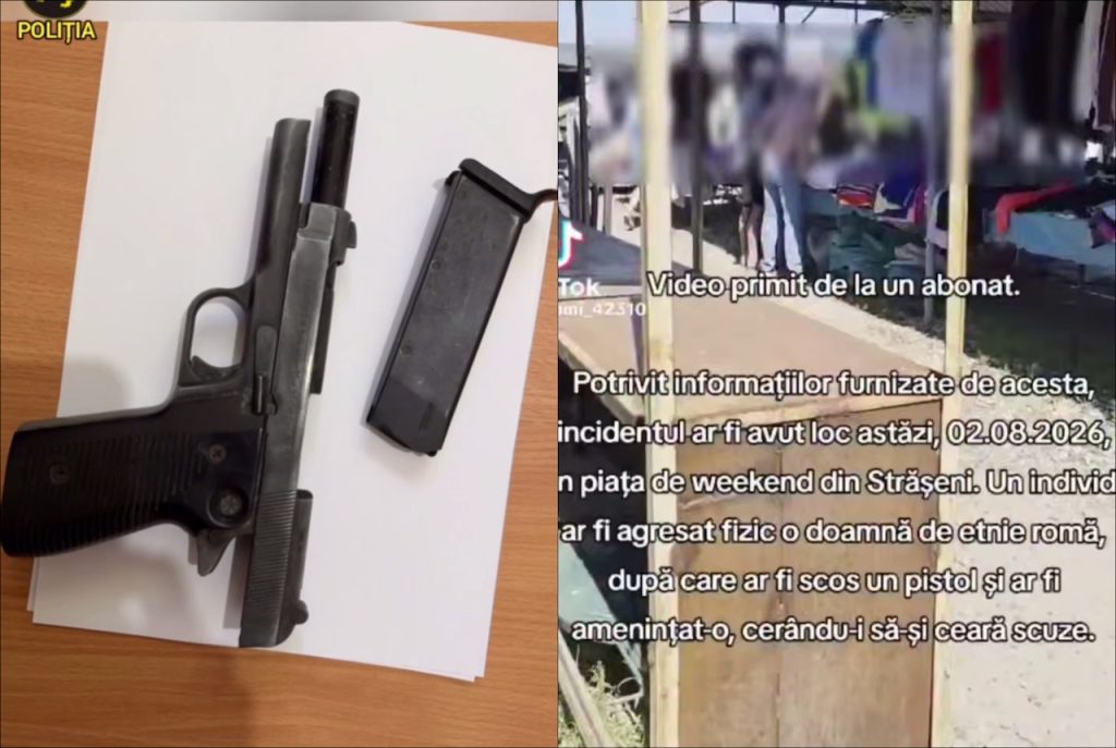 Strășeni: Un bărbat, reținut după ce ar fi amenințat cu o armă o femeie într-o piață