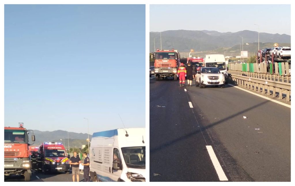 Accident cu patru mașini pe Autostrada A1. Mai multe persoane au fost rănite, traficul a fost restricționat