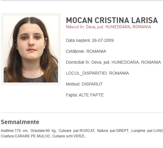 Căutări intense: Tânără de 17 ani, dispărută după ce a plecat de acasă, lăsând un bilet de adio. A fost emis mesaj Ro-Alert