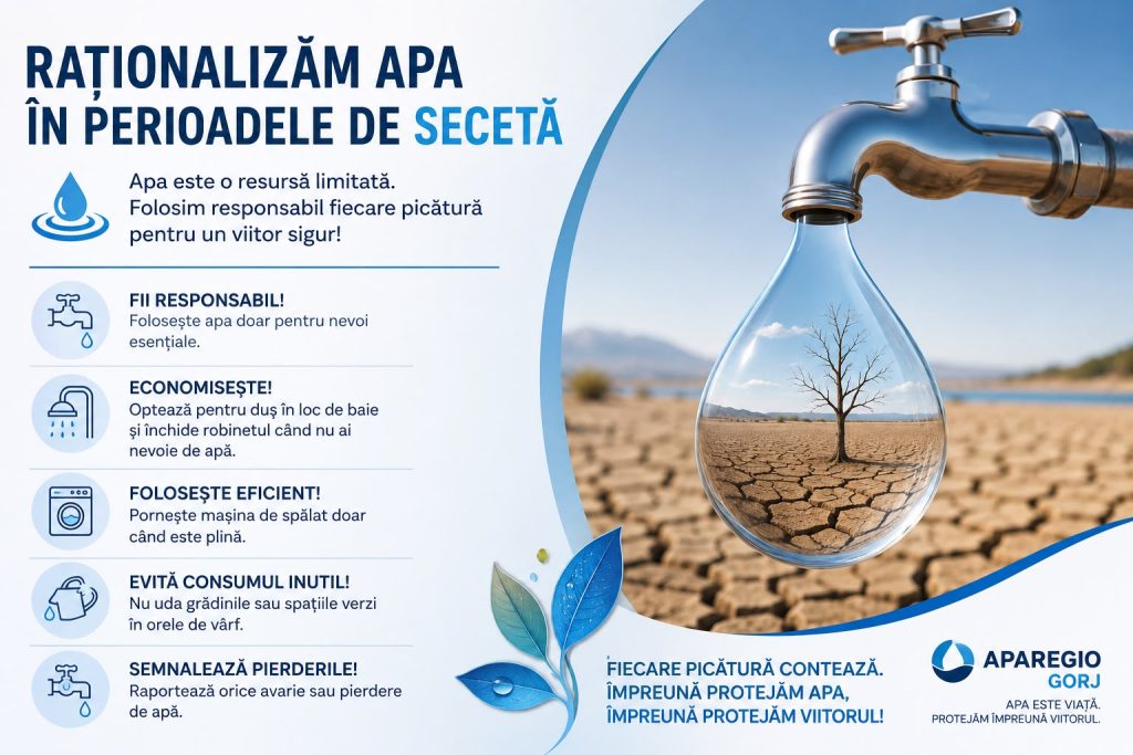Apel la economie de apă în Gorj