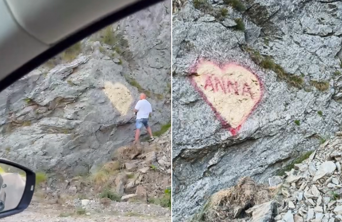 Cine e bărbatul care a desenat pe o stâncă de pe Transfăgărășan mesajul de iubire pentru „Anna”