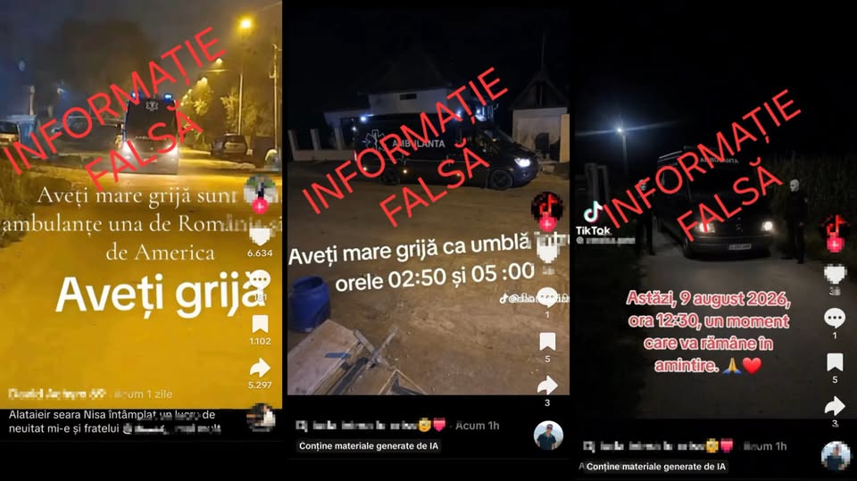 „Ambulanța neagră”, o dezinformare. MAI dezminte postările false de pe TikTok