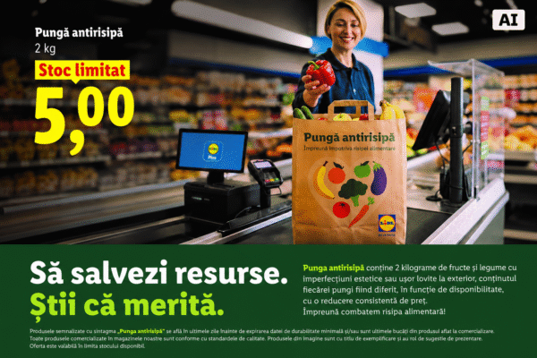 Lidl lansează „Punga antirisipă”. Aproximativ două kilograme de fructe și legume, la doar 5 lei